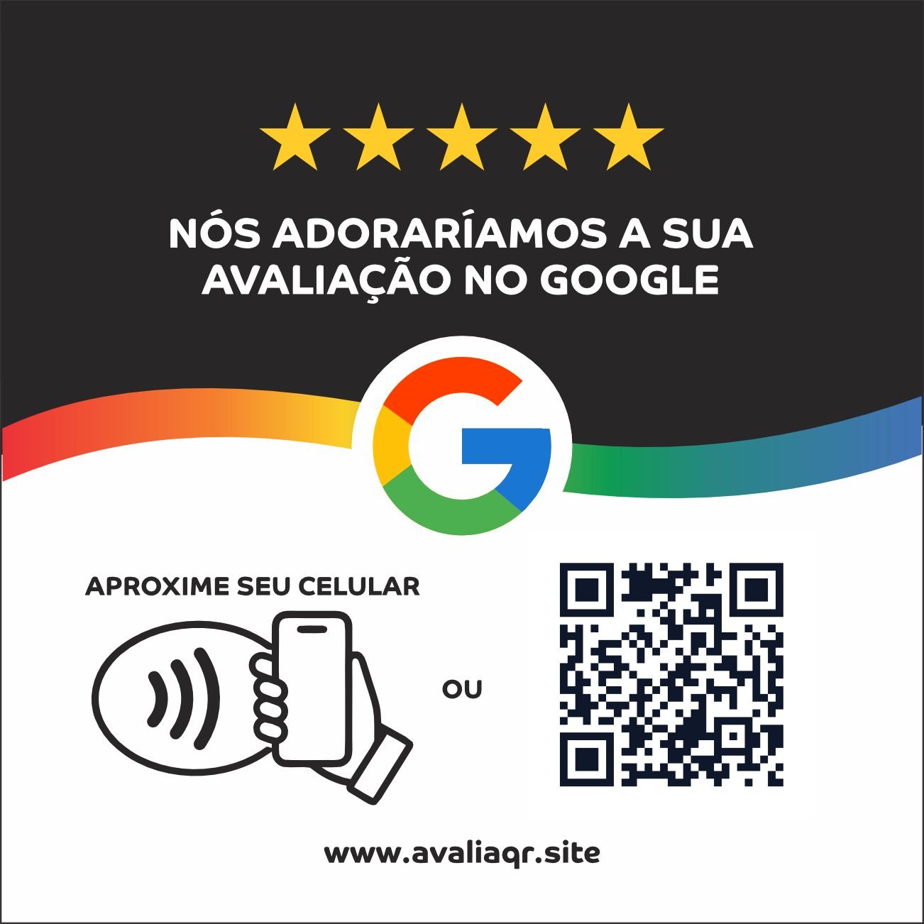 Plaquinha Física AvaliaQR com NFC e QR Code